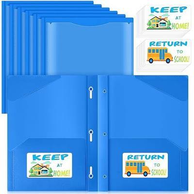 Henoyso 24 Set Take Home Folders with Clear Front Pocket, School-to-Home Communication Folder Bulk for Back to School Classroom, Heavy Duty Plastic Parent-Teacher Homework Folders (Blue)
