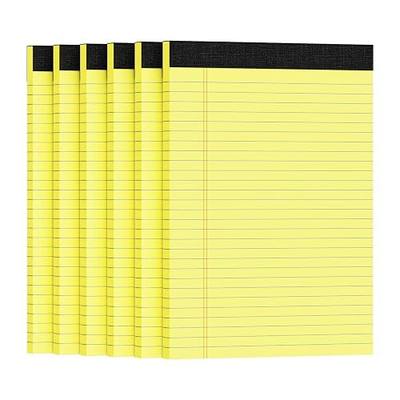6pcs Legal Pads 8.5 x 11, Yellow Notepad 8.5 x 11.75 College Ruled | Writing Pads of Paper,30 Sheets/Pad, Yellow Note Pads, Notebook 8.5x11.75, Perforate Legal Notepads Narrow Ruled Line