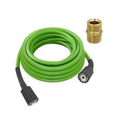 25 Ft Green Universal Pressure Washer Hose, 3300 PSI M22/14 Fitting | 5200402 Replacement Pressure Washer Hose Compatible with Greenworks & Ryobi Electric Pressure Washers