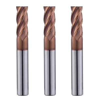 1/2" Carbide Square End Mills Set 4 Flute HRC55 TISIN Coating End Milling Bits for Milling Alloy Steels, Hardened Steel (3PCS)