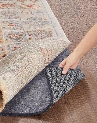 Veken Non Slip Cushioned Runner Rug Pad Gripper 2 x 8 Ft, Felt and Silicone Backing, 1/4 inch Thick, Carpet Liner Protector Mat for Area Rugs and Hardwood Floors, with 99 Pcs Anti-Slip Strips Pattern