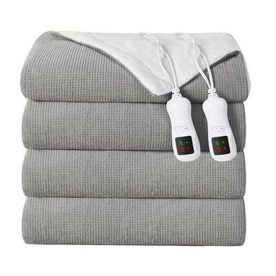 Electric Heated Blanket Queen Size, Washable Blanket Warmer with Dual Control for Home for Adults, Super Cozy Soft Fabric, 84" x 90", 9 Heat Levels, 1-9H Auto-Off, ETL Certified, Gray
