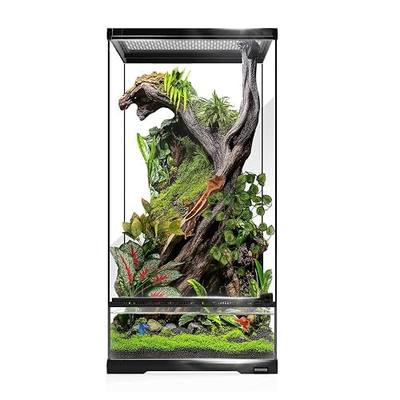 15 Gallon Tall Reptile Glass Tank 12"x12"x24" with Drainage System - Pre-Assembled Vertical Reptile Cage for Arboreal Geckos,Chameleon,Lizard,Tree Frog and Snake with Terrarium Decoration