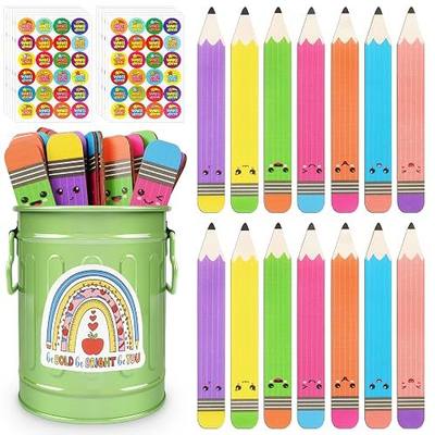 Fayoo 49Pcs Wooden Pencil Name Sticks for Classroom with Storage Box | Includes 240 reward stickers, 7 colors, wooden material, ideal for student grouping & learning activities management