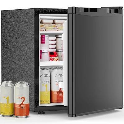 Antarctic Star Mini Fridge with Freezer, Rated 1.6 cu.ft, Small Upright Refrigerator with Removable Shelves, 7 Adjustable Thermostat, Low Noise for Bedroom/Apartment/Office,