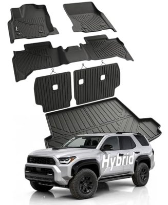 Compatible with Volkswagen Tiguan 2025 2026 5 Seats Floor Mats & Cargo Liner with Backrest Mats,All Weather Protection,Anti-Slip TPE Floor Mats & Trunk Mat Compatible with VW Tiguan Accessories