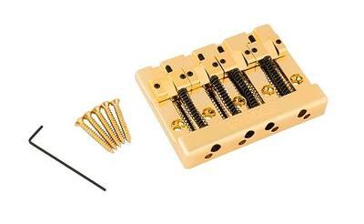 Fender HiMass 4-String Bass Bridge Assembly With Brass Saddles, Gold