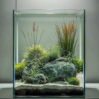 Vimvins 2 Gallon Glass Fish Tank, Easy to Maintain Small Aquarium for Betta/Snails/Shrimp and Aquatic Planting.