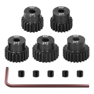 OGRC 48DP 19T 20T 21T 22T 23T Pinion Gear 3.175(1/8-Inch) Pinion Motor Gear | 0.8M, Hardened Steel, Fits for 1/10 RC Brushless Brushed Motor Gears