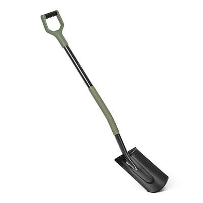 Amazon Basics Gardening Shovel for Digging and Edging, Flat Spade, D-Handle, 47 Inch, Black/Olive
