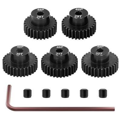 OGRC 48P 28T 29T 30T 31T 32T Pinion Gear for 1/10 RC Monster Truck Buggy | 0.8M, Hardened Steel, 3.175mm Shaft, for Arrma Traxxas Axial HSP Redcat Losi RC Car