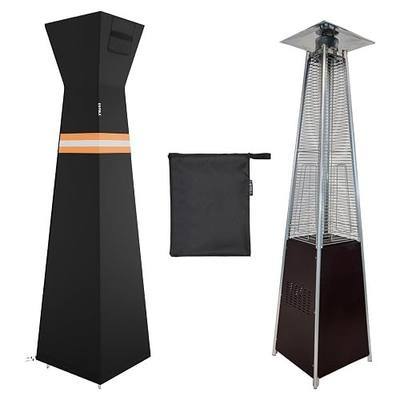 EVRBUL Pyramid Torch Patio Heater Cover with Zipper,Storage Bag and Reflective Strip,Heavy Duty 420D Waterproof Dust-proof Windproof UV-Resistant Outdoor Standing Heater Cover,Black,90"H x 23"L x 23"W
