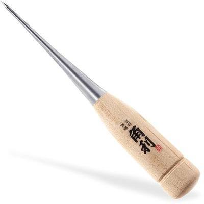 KAKURI Mini Scratch Awl Tool 4" - Small Tapered Awl for Woodworking, Marking, Scribing, Hole Punching, Sewing, Leather Working, Crafts - Sharp Japanese Stainless Steel Blade - Made in Japan