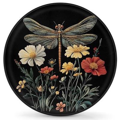 Spare Tire Cover for RV Trailer, Boho Dragonfly Flower Waterproof Sun Leather Wheel Cover, Camper Spare Tire Covers Fit for Jeep Travel Trailer SUV (17 in for Diameter 31” - 33”),A-122