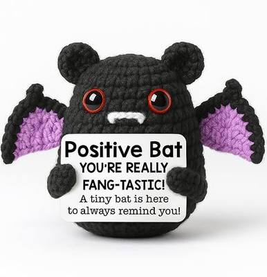MBL Halloween Witchy Bat Gifts - Positive Bats Back to School for Students | Crochet Bats First Day of School Gifts for Kids, Funny Gag Boo Spooky Birthday Cheer Halloween Goth Gifts for Women Men Teens