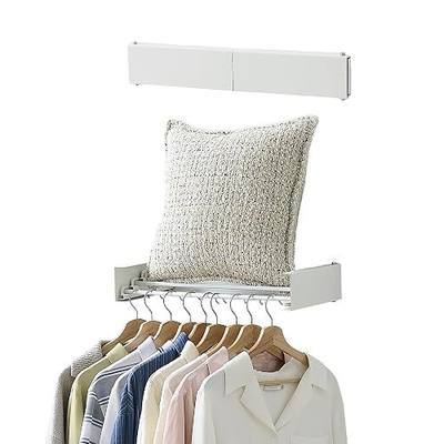 RFOUO Wall Mounted Clothes Drying Rack,White 19.7", | Foldable,Space saver Drying Rack for Laundry Balcony Bathroom, 4 Aluminum Rods, 40 lb Capacity