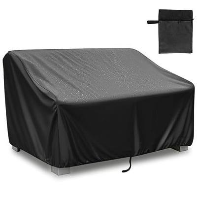 Shouken 2-Seater Heavy Duty Patio Bench Loveseat Cover with Windproof Buckle, Waterproof Outdoor Sofa Cover, Lawn Patio Furniture Covers