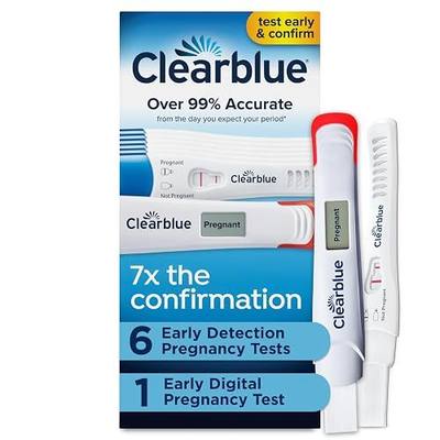 Clearblue Early Pregnancy Test Kit, At-Home Pregnancy Test Kit for Women, hCG Hormone Pregnancy Tests with Easy-to-Read Results, 7 Tests