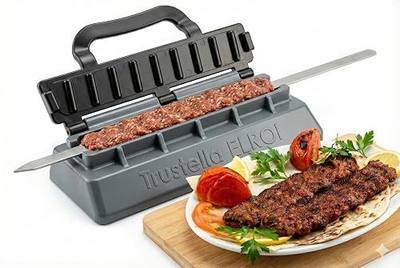 Trustella Heavy-Duty Kebab Maker – Premium Durable Food-Grade Plastic with Reinforced Hinges & Enhanced Handle – Easy to Use Perfect Kebabs Maker for BBQ, Grilling, and Family Gatherings (Black)