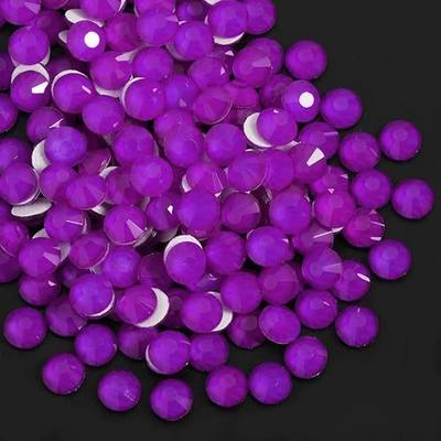 Beadsland Hotfix Rhinestones, 2880pcs Hot Fix Crystal Neon Rhinestones for Crafts Clothes DIY Decoration, Neon Purple, SS10, 2.7-2.9mm
