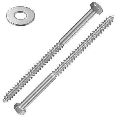 Wensilon Lag Screws Wood Screws (8PCS, 1/2"x6", Silver) Hex Head Lag Bolts,(12x150) Heavy Duty Lag Screws,304 Stainless Steel Bolts 18-8