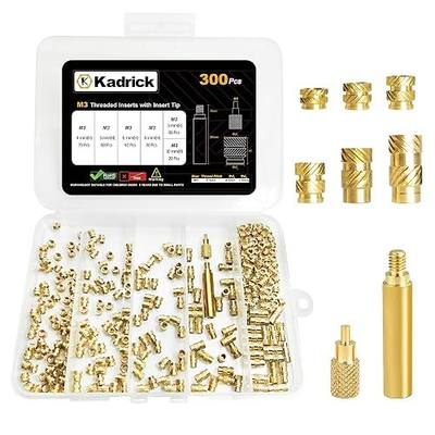 300 Pcs M3 Threaded Inserts for Plastic with Heat Set Tip,M3*(3mm-10mm Hight)*4.5mm Heat Set Inserts Kit,Brass Inserts for 3D Pringting