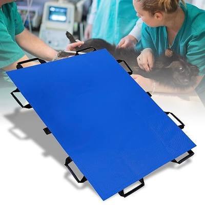 Pet Stretcher for Dogs – Emergency Animal Carrier, 300lb Weight Limit, 44”x28” Size, with 8 Safety Straps for Easy Transport(Blue)