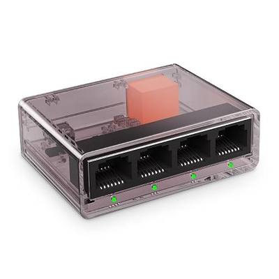 Gigabit Ethernet Splitter 1 to 4 Port, 1000Mbps High-Speed LAN Adapter with USB Cable, Mini Plastic YuLinca Network Hub, Plug & Play for Router, Modem, PC, IP Camera, Printer, Smart TV