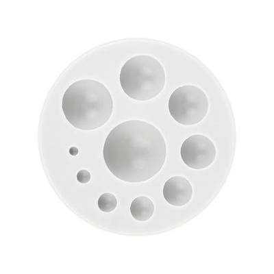 Half Round Ball Polymer Clay Molds, Silicone Clay Half Sphere Maker with 10 Size Pearl Fondant Mold for Earrings Pendants Beads Making Supplies