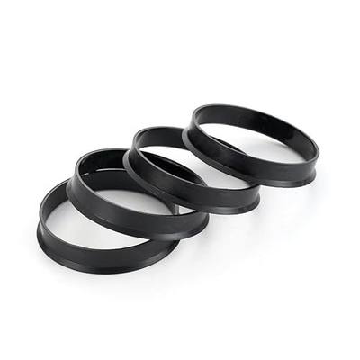 4 Pack Car Wheel Hub Center Ring, 73.1mmOD-60.1mmID Fill Gaps Adapter Ring, Plastic Eliminate Vibration Wheel Modification Accessories, Universal for Most Vehicles (Black #1)