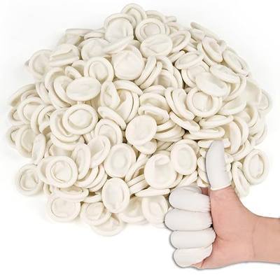 Finger Cots Disposable, Medium Finger Protectors Thumb Gloves | Approx.350 PCS, Natural Latex Sleeves Covers Protection for Fingertips, Electronic Repair, Handmade