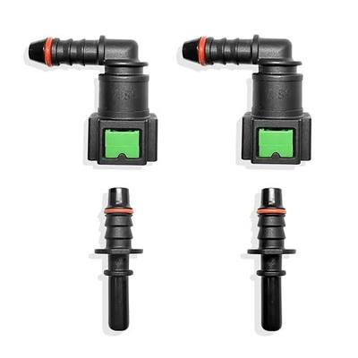 2 Sets Fuel Line Quick Connect Elbow Fittings, SAE 7.89mm to ID 6mm | Quick Release Fuel Connector Elbow Pipe Connector Fittings, Nylon Fuel Line Connectors