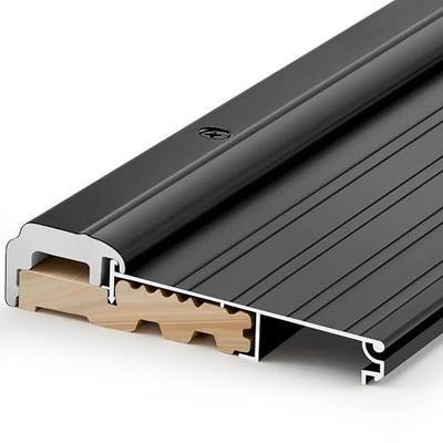 Blulu 36" Aluminum Exterior Door Threshold 5 5/8" Swing Threshold Black Heavy Duty Aluminum Door Sill Pan for Weatherproof & Easy Install for Residential/Commercial Use (1 Pcs)