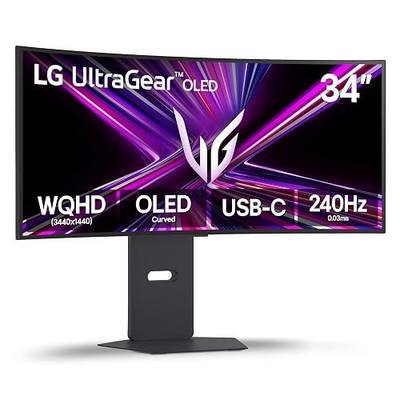 LG 34GX900A-B 34-Inch Ultragear WQHD (3440 x 1440) OLED Curved Gaming Monitor, 240Hz, 0.03ms, NVIDIA G-Sync, VESA DisplayHDR True Black 400, HDMI 2.1, DisplayPort, USB Type-C PD 65W, Black