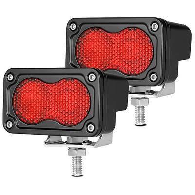 3 Inch LED Pod Lights Red Hunting Fishing Rear Fog Lights | Auxiliary Backup Cube Light 2PCS Waterproof Diffuse Light Bar Emergency Signal Red Work Lights for Truck UTV Pickup RV Boat