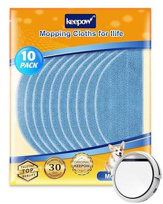 KEEPOW Vacuum Mop Replacement Pads Compatible with ILIFE | V3/V3s/V5/V5s/V5s pro/V5s Pro 2/V5s Plus/Noisz S5 Pro/V9/V9 Pro Robot Vacuum Cleaner, 10 Pack