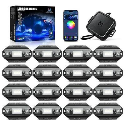 MICTUNING C1 16 Pods RGBW LED Rock Lights - Multicolor Underglow Neon Light Kit with Bluetooth Controller, APP Control