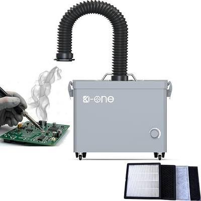 Solder Fume Extractor, 240m³/h Strong Suction with 120W Brushless Motor, 4 Layer Filtration System, Fume Extractor with Hose, Smoke Absorber for Soldering, Jewelry Making, Soldering Iron (120W)