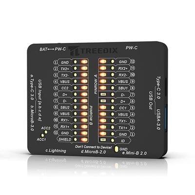 Treedix USB Cable Tester for Lightning, Type-C,USB-A,Micro-B 2.0/3.0,Mini-B | USB Cable Checker Data Wire Fast Detection by Checking the LEDs