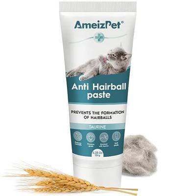 AmeizPet Hairball Remedy for Cats, Beef Flavour, 4.23 Oz (120g) | Anti-Hairball Treatment for Long & Short Fur Cats, Suitable for Kittens and Senior cats, Good as a Gift