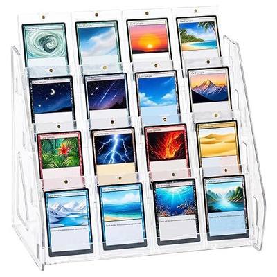 DEEIF 4 Tier Acrylic Trading Card Display Stand, 12" Riser Display Shelf for Magnetic Holders, Toploaders, PSA Graded Cards, TCG Sports Card Collection (1 Pack)