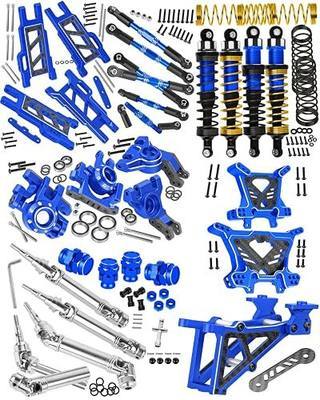 Upgrades Part for 1/10 Jato 4X4(VXL),RC Driveshafts,Shock Absorber,Suspension Arms,Shock Towers,Caster Blocks,Steering Block,Stub Axle Carriers,Turnbuckles,Wing Mount w/Washer,Navy Blue