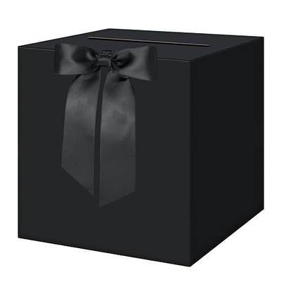 Black Wedding Card Box Black bow card box for Wedding Cards At Reception, Birthday, Baby Shower, Raffle, Anniversaries,Money Boxes Holder