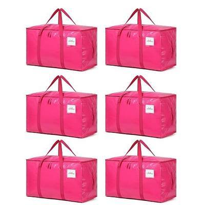 Moving Bags Heavy Duty Hot Pink – Large Packing Bags for Moving, Extra Large Storage Totes with Zippers and Handles