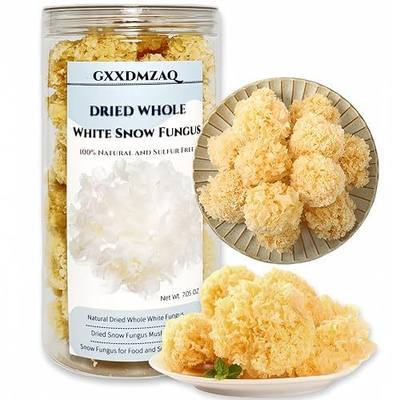 7.05 oz Dried White Fungus (Tremella Mushroom) - Rootless Snow Fungus | Premium Mushrooms Gluten-Free - for Soups, Desserts, Tea