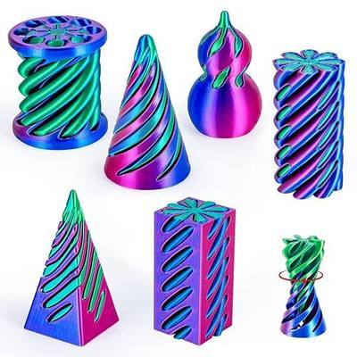 3D Printed Fidget Toys (6 Pack), Impossible Cone & Pyramid Spiral Toy, Optical Illusion Passthrough Desk Toys for Adults & Kids, Stress Relief Sensory Fidgets for Anxiety, Cool Office Gifts, Pack1