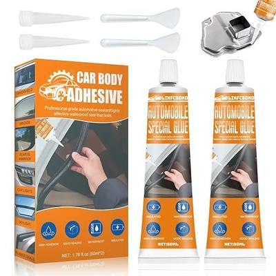 Automotive Adhesive 100ml, Car Trim Glue Silicone Sealant Black | Car Body Repair Glue Heat Resistant, for Car Exterior, Interior, Door, Handle, Weather Strip, Rubber Seal