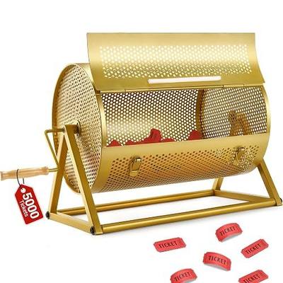 GADFISH Extra Large Raffle Drum (Holds 5000 Tickets), Thickened Raffle Ticket Spinner Drum Box with Silent Bearing for Lottery Games, Bingo, Raffle Balls, Durable Raffle Wheel Spinner with Stand