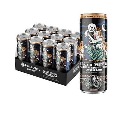 Bones Coffee Company Salty Siren Latte Flavored Coffee, Medium Roast Ready To Drink Iced Coffee in Can, 11 Fl Oz Can (12 Pack)