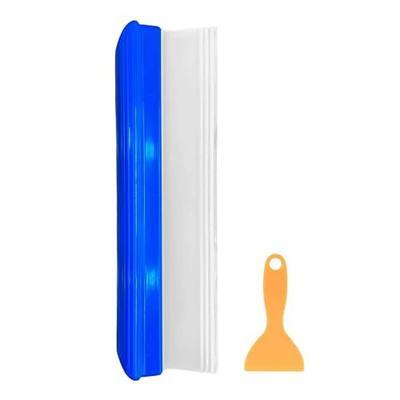 Silicone Car Squeegee, 12.6 Inch with T-Bar Handle, 3-Layer Channel Design, Water Blade for Drying, Scratch Free, Streak Less, for Auto Glass, Boat, Shower Door, (Blue)